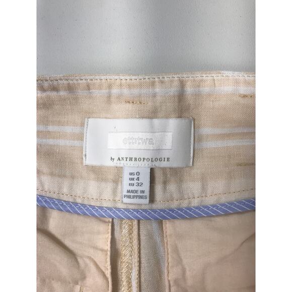 Ett:twa Anthropologie Linen Wide Leg Stripe Pants Women's 0 Airy Everyday Beachy - Picture 4 of 10